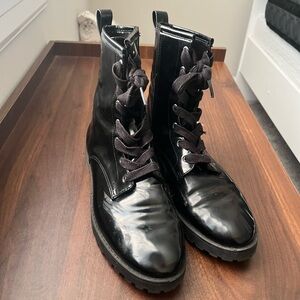 Black Faux Leather Women’s Boots